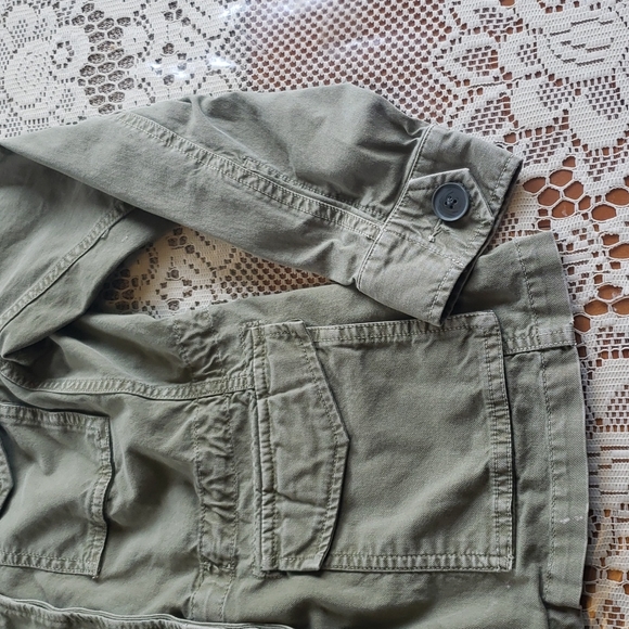 Madewell olive green military button down  distres light jacket S - Picture 4 of 8